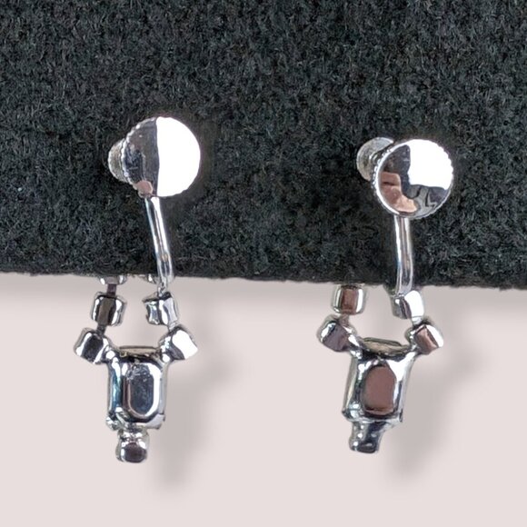 (2/$20) Vintage Jay Flex Sterling Rhinestone Earrings - Picture 4 of 6